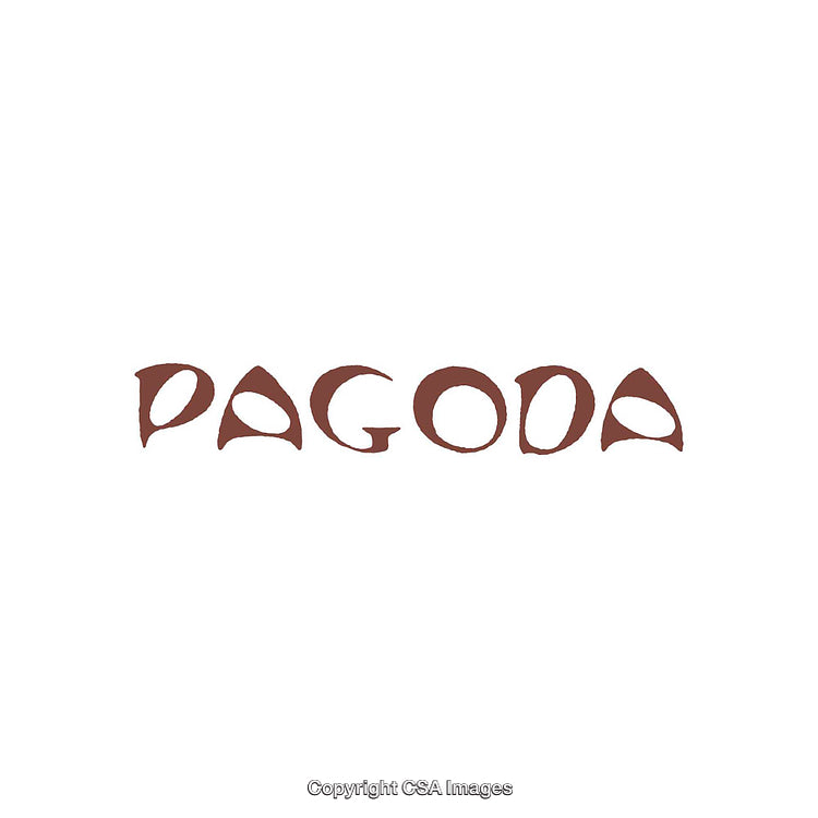Abstract Typography Design Featuring the Word 'Pagoda' in Unique Style
