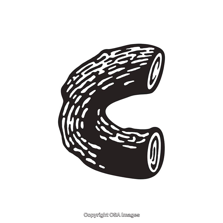 Black and White Illustration of the Letter C in Textured Design