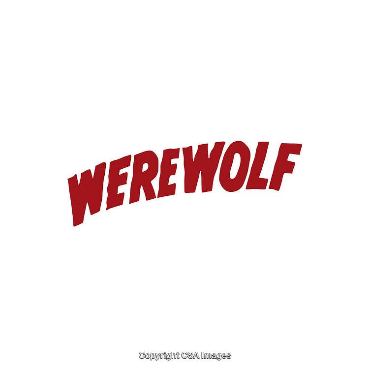 Bold Red Werewolf Text on a Minimal White Background