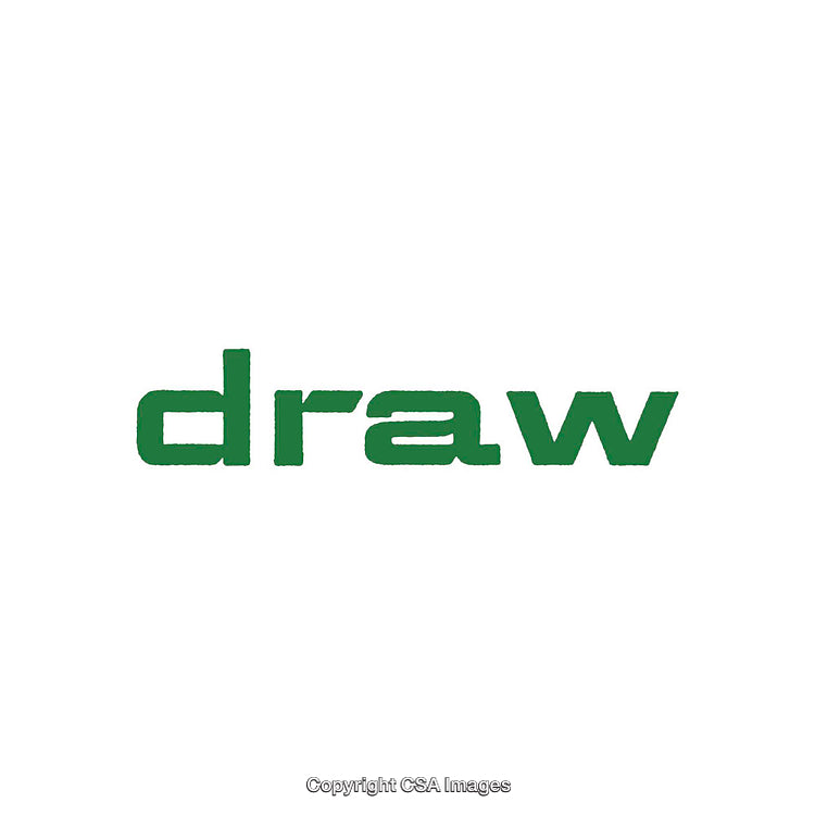 Word 'Draw' Displayed in Green Text on a Clean White Background