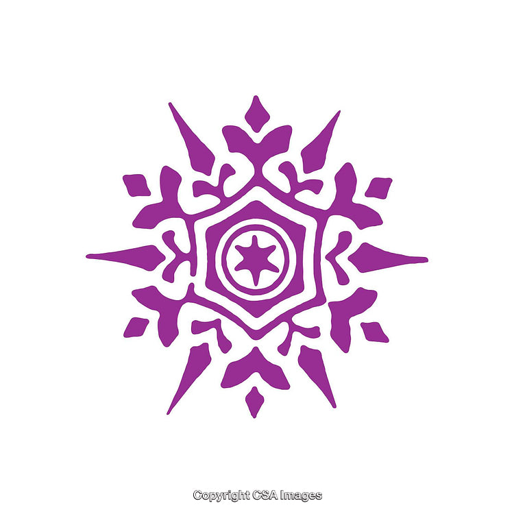 Intricate Purple Star-Shaped Mandala on White Background