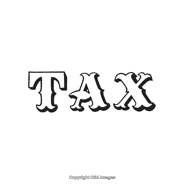 Vintage Tax Typography Design in Black on White Background