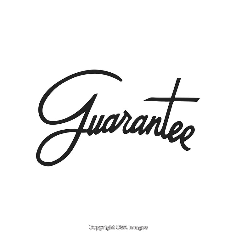Elegant Handwritten Guarantee Script in Black on White Background