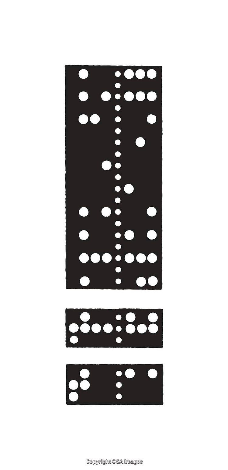 Minimalist Black and White Dominoes Diagram Associated With Mathematical Concepts