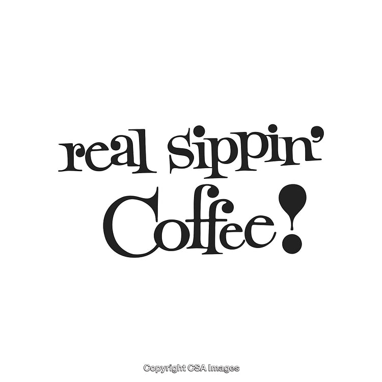 Playful Coffee Typography Design with Bold Fonts and Exclamation Mark