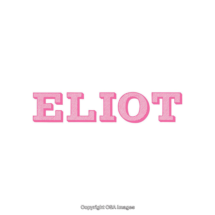 Pink Text Design Featuring Styled Name Eliot on White Background