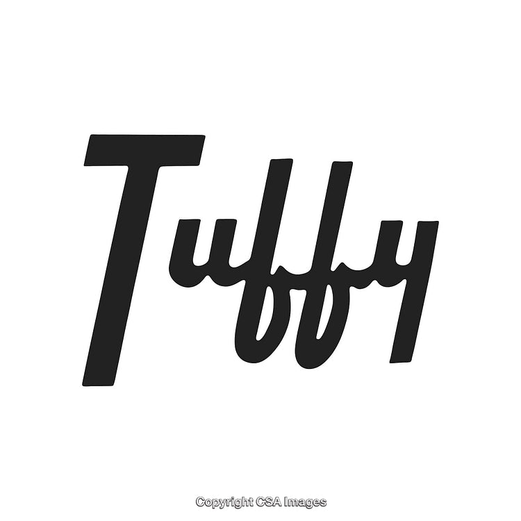 Stylized Typography Design Featuring the Word Tuffy on a White Background