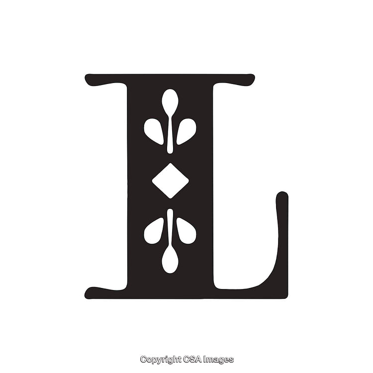 Elegant Decorative Monogram Letter L with Intricate Design Elements
