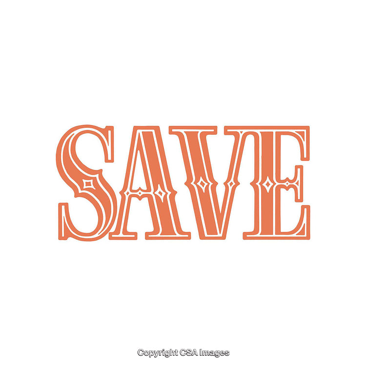 Retro Typography Design With the Word 'Save' in Decorative Font