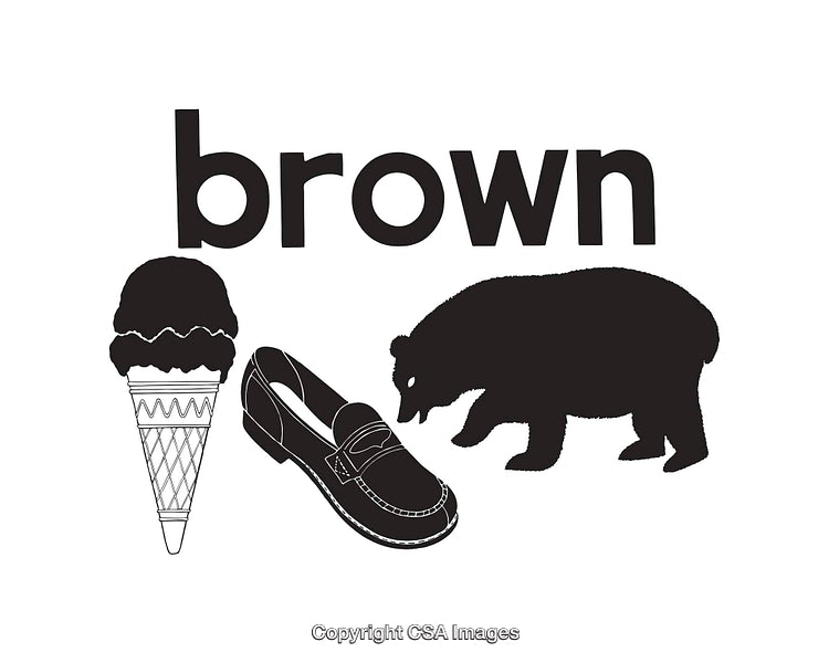 Black and White Brown-Themed Line Art Illustrations of Objects and Animals