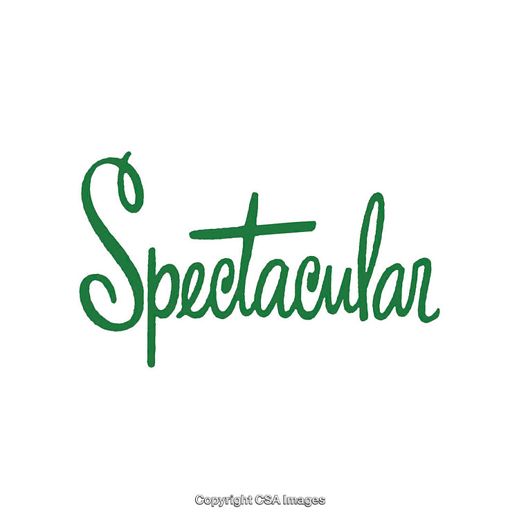 Green Handwritten Spectacular Typography on White Background