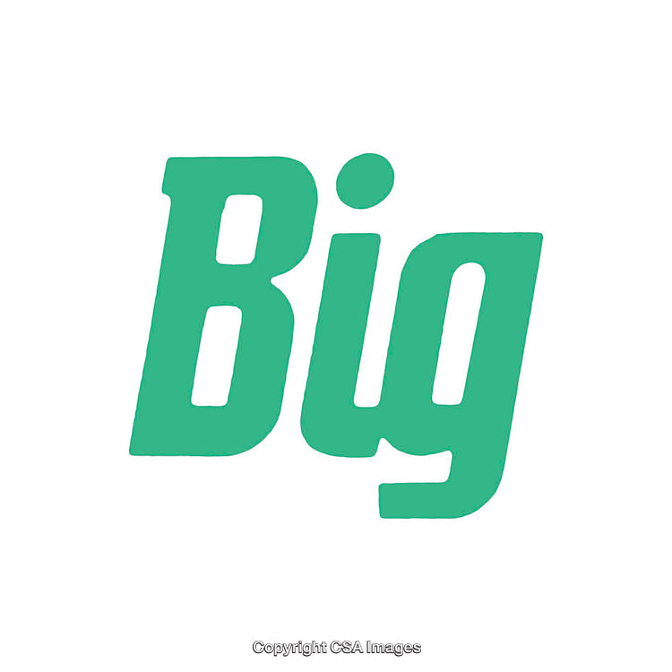 Bright Green Text Art Featuring the Word Big on White Background