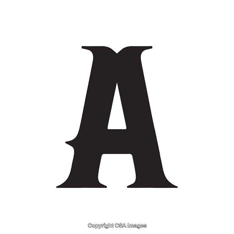 Bold Black Letter A Typography on White Background