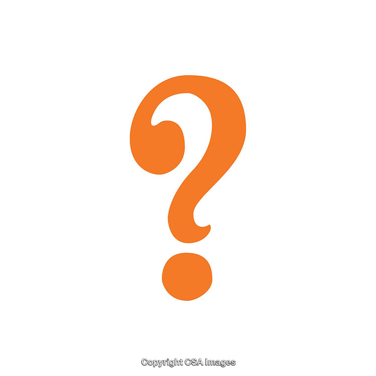 Orange Question Mark Symbol on a White Background