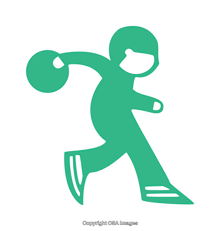 Green Figure Icon Depicting a Person Playing a Ball Sport Activity