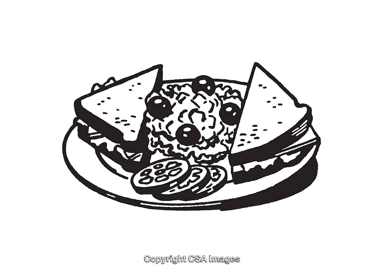 Illustration of Sandwich Plate with Sides in Black and White Line Art