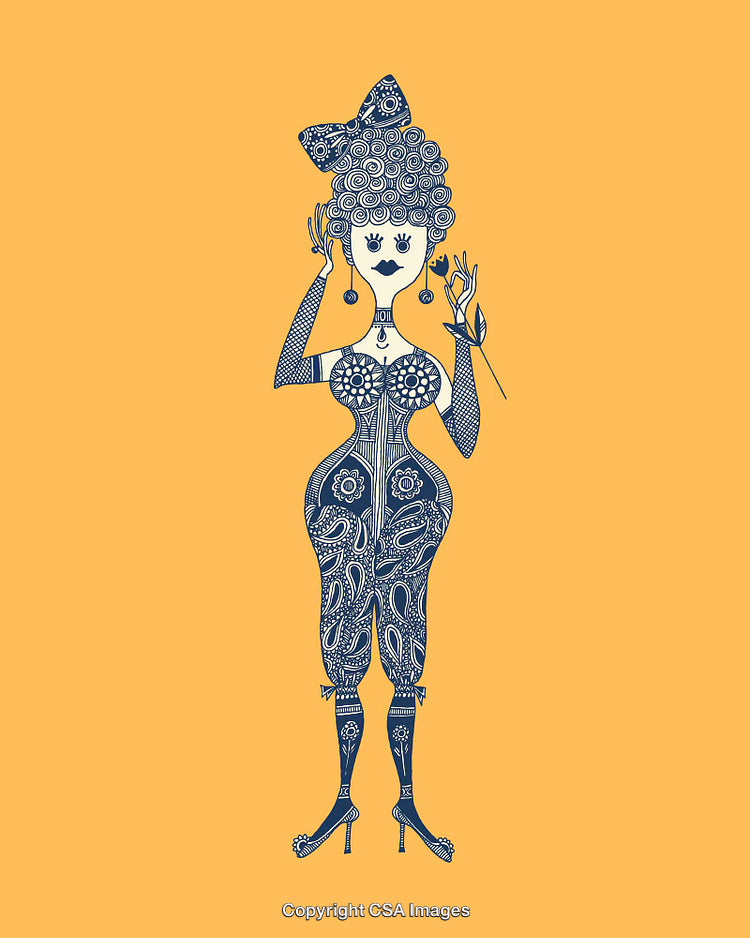 Sophisticated Geometric Art of a Stylish Female Figure