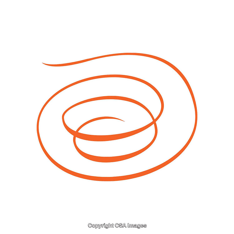 Abstract Orange Swirl Design on Clean White Background