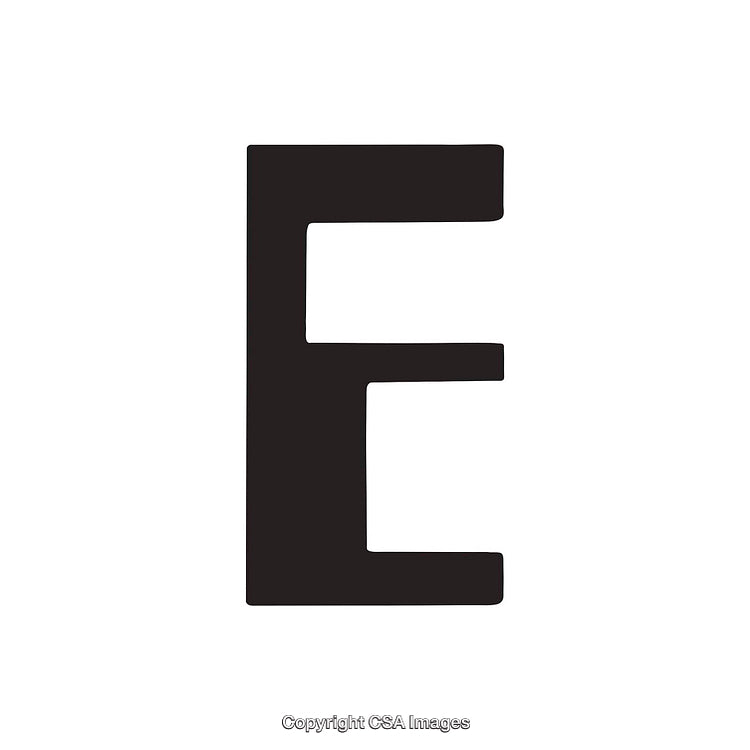 Black Letter E Typography on a Plain White Background