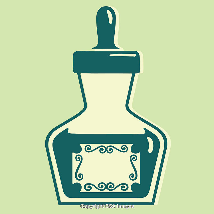 Vintage Style Decorative Bottle in Elegant Line Art Illustration