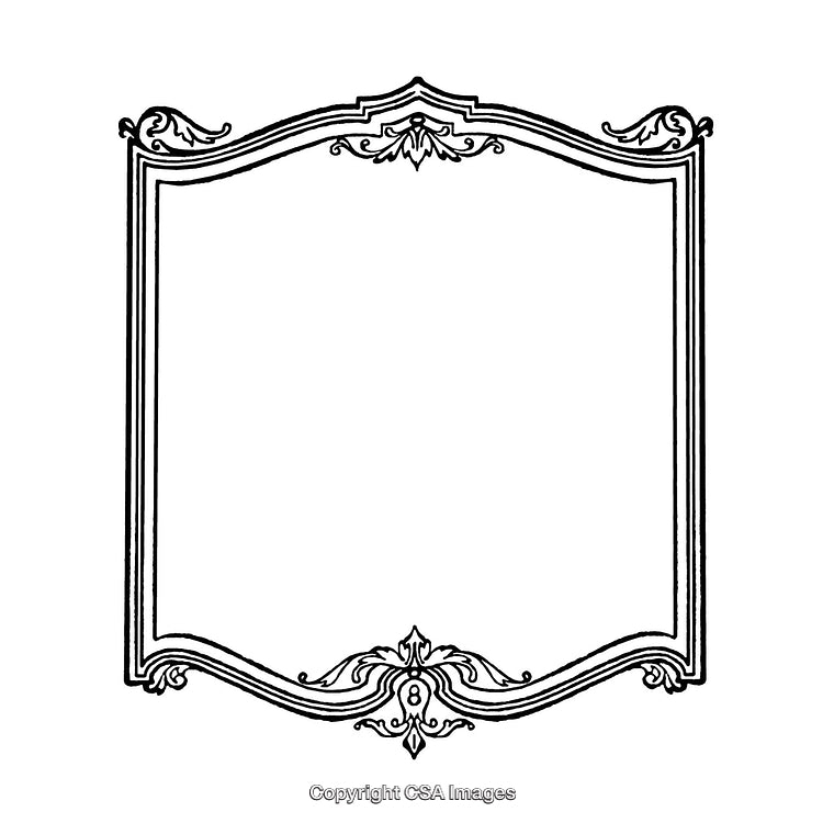 Elegant Ornamental Black and White Border Design with Decorative Elements