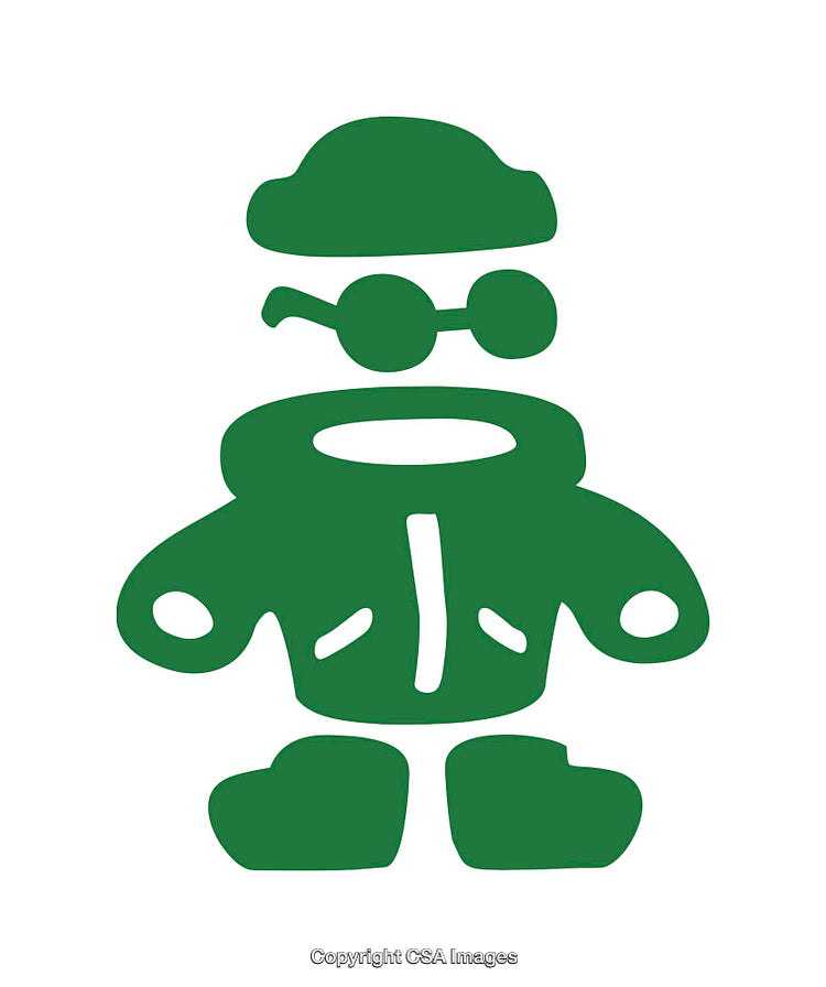 Minimalistic Green Icon Depicting a Unique Abstract Human Shape