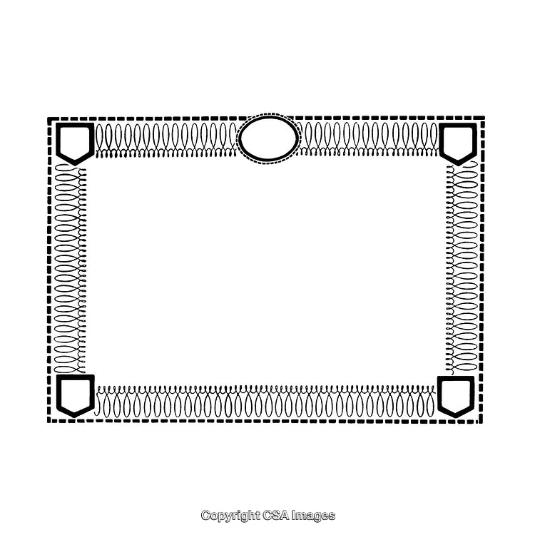 Elegant Black and White Border With Geometric Patterns and Shapes