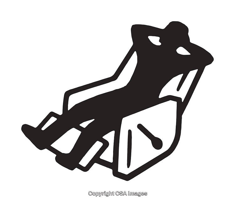 Relaxing Illustration of a Reclining Figure in Simplistic Black and White Design