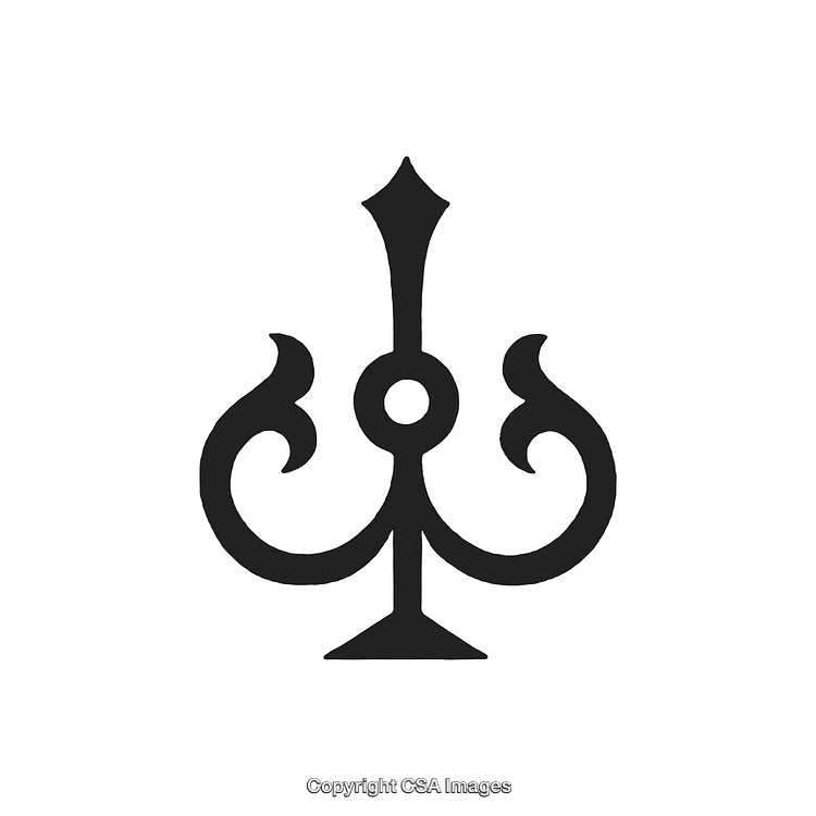 Ornamental Black and White Symmetrical Decorative Art Design