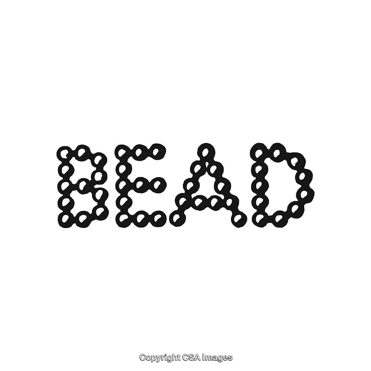 Creative Bead Word Art Using Looping Patterns on a White Background