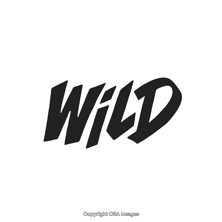 Wild Typography in Bold Vector Lettering Design on White Background