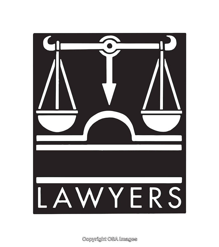 Black and White Legal Scales of Justice Icon Illustration