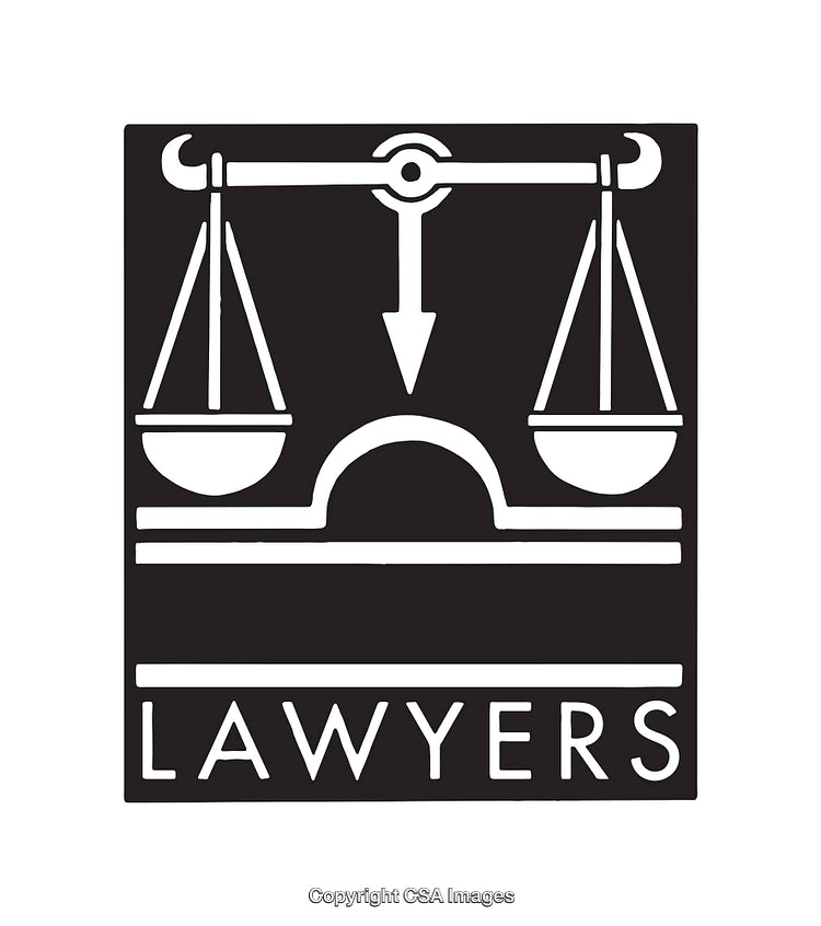 Black and White Legal Scales of Justice Icon Illustration