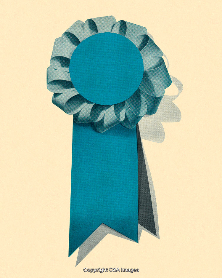 Blue Ribbon with Vintage Style on Textured Background