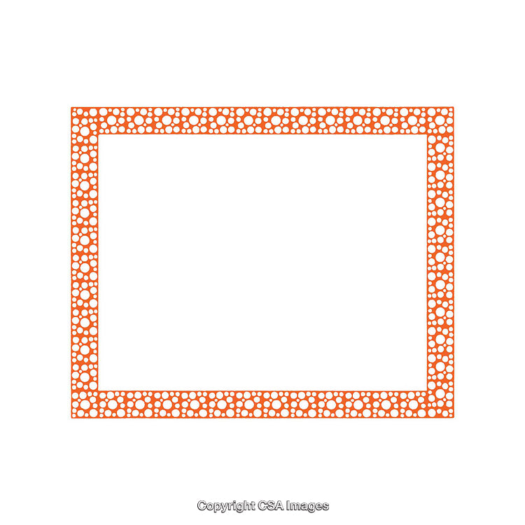 Orange Frame with White Polka Dot Pattern on White Background