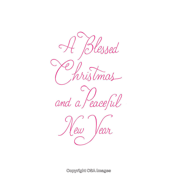 Elegant Calligraphic Design Wishing a Blessed Christmas and Peaceful New Year