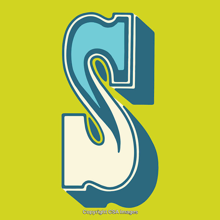 Bold Stylized Letter S Graphic on Bright Lime Green Background