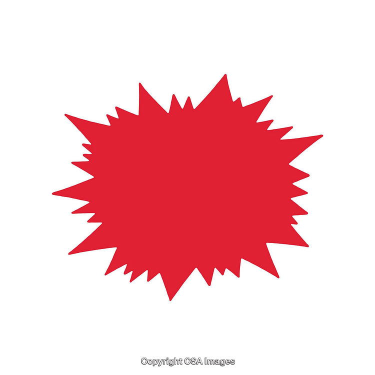 Red Splash Shaped Abstract Art Element Isolated on White Background