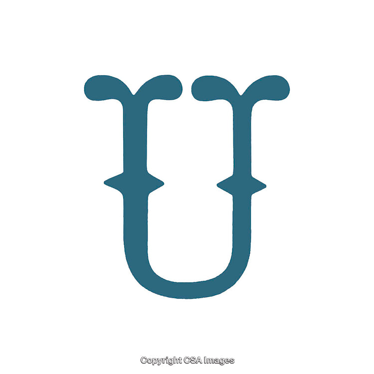 Uppercase Decorative Letter 'U' with Artistic Flourishes Design