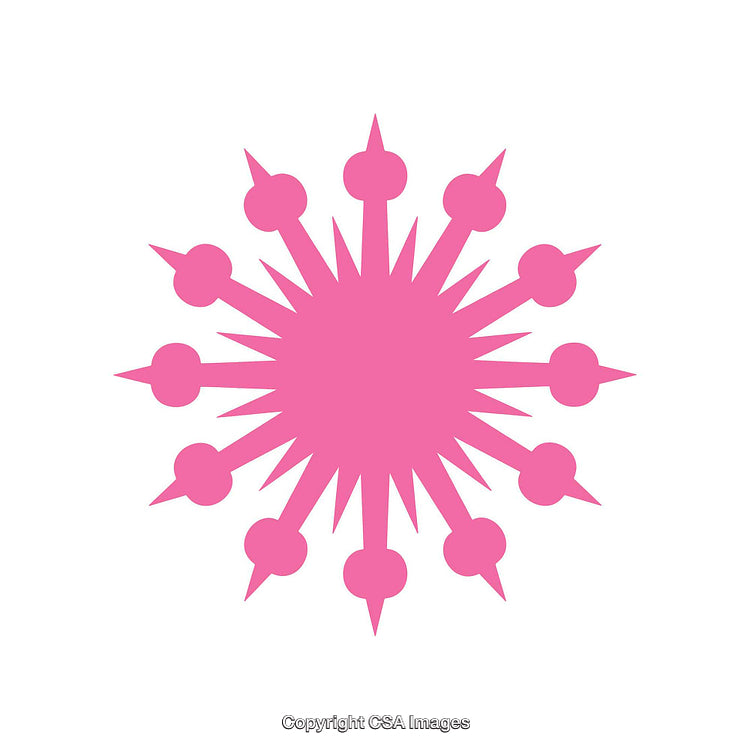 Pink Circular Abstract Shape with Spiky and Rounded Details