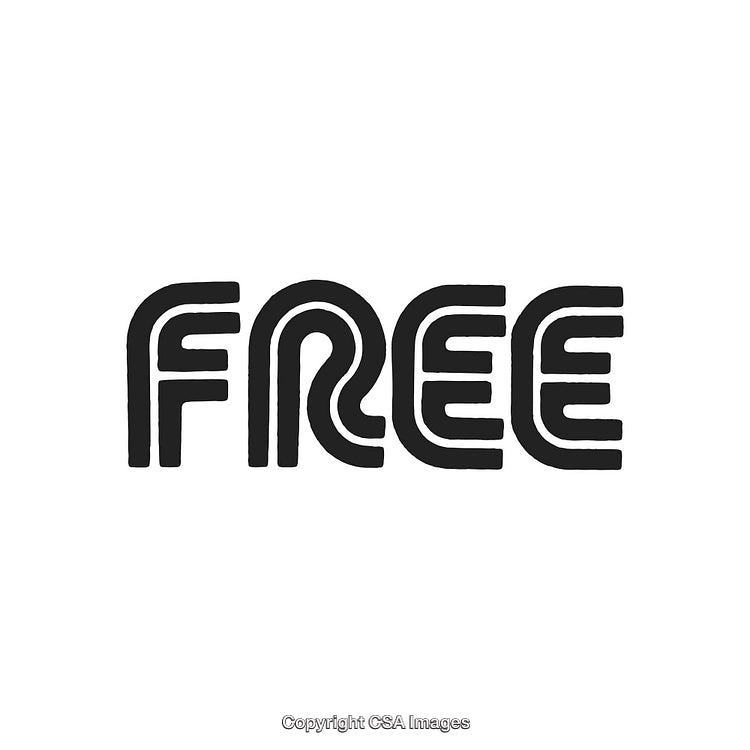 Bold Black Typography Saying Free on a Minimalist White Background