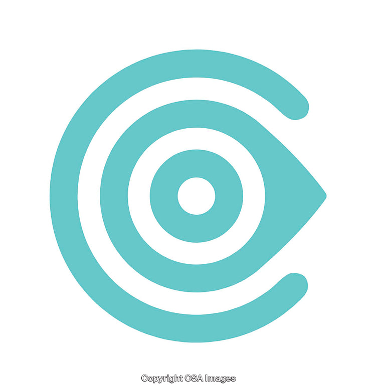 Abstract Eye Icon in Circular Design with Blue Minimalist Style