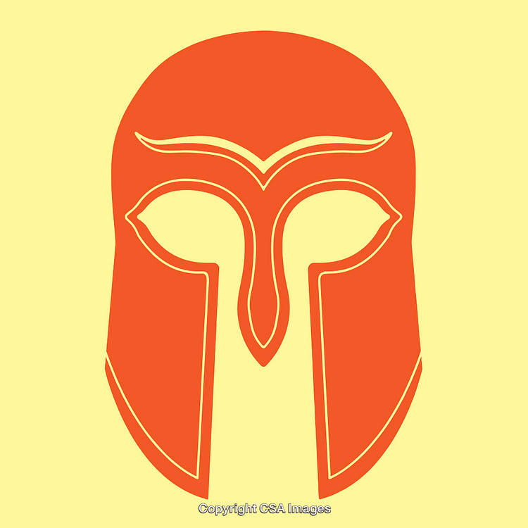 Bold Red Spartan Helmet Illustration With Modern Line Art Style Interpretations