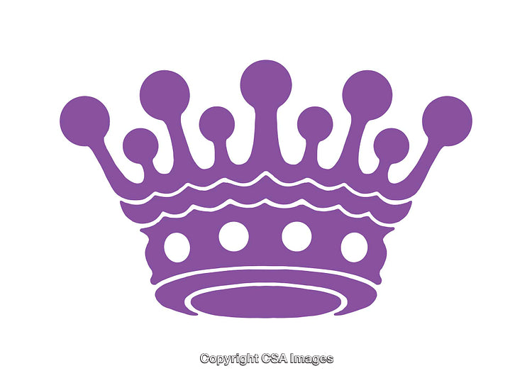 Purple Icon Crown Design Depicting Royalty and Elegance with Bold Graphics