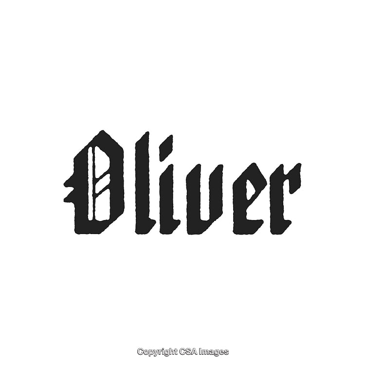 Vintage Styled Typography Display Featuring the Name 'Oliver' in Bold Black Letters