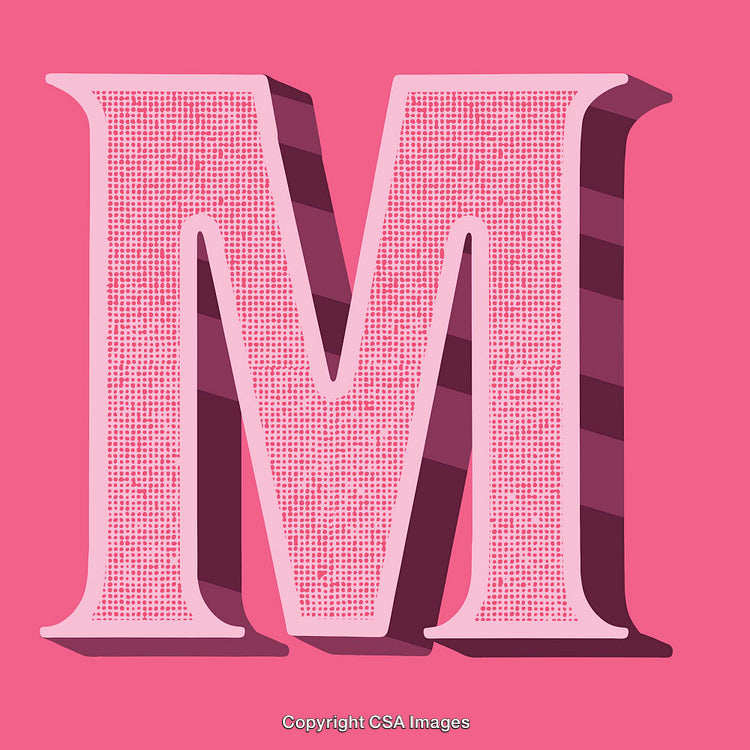 Artistic Illustration of the Letter M on a Pink Background