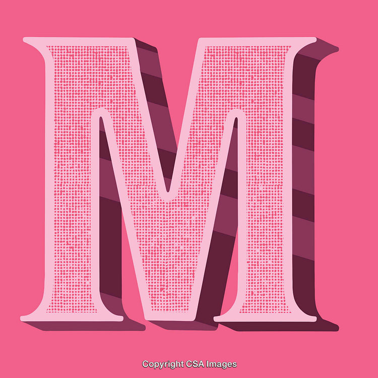 Artistic Illustration of the Letter M on a Pink Background