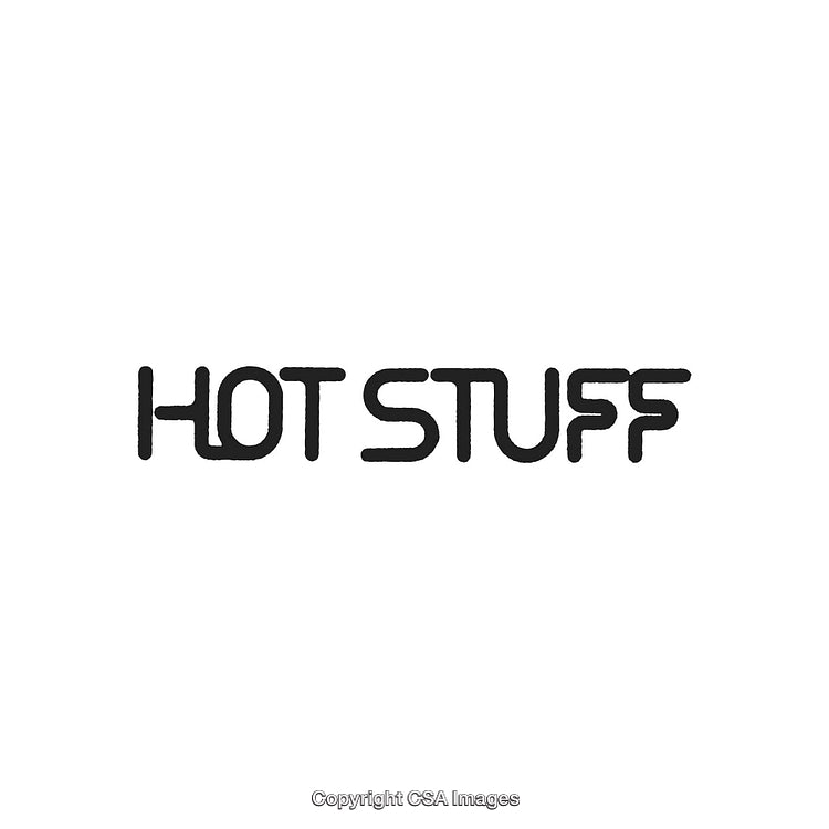 Stylish Text Illustration of 'Hot Stuff' in Modern Black Font Design
