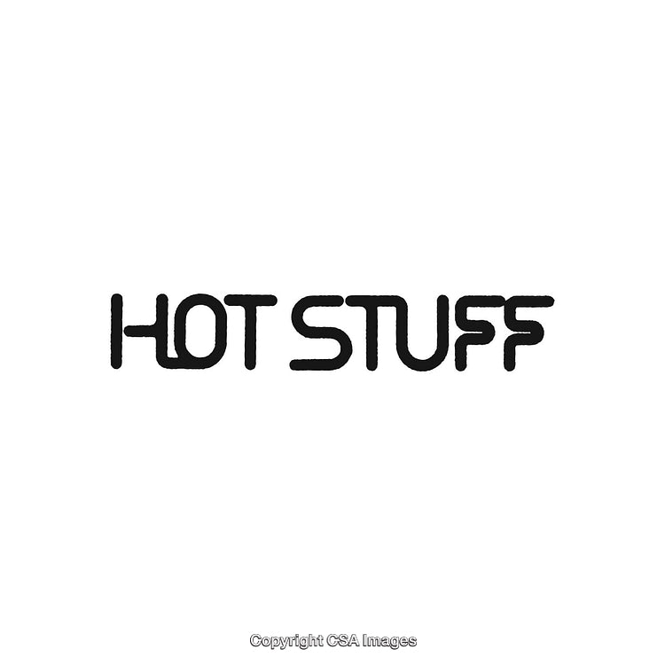 Stylish Text Illustration of 'Hot Stuff' in Modern Black Font Design