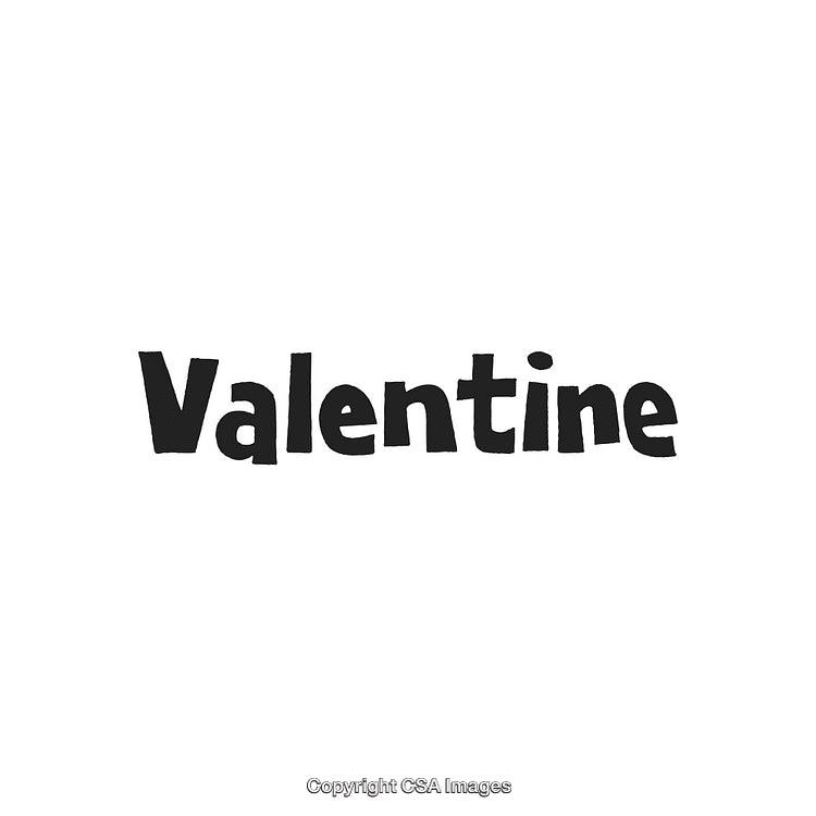 Black-Handwritten Valentine Text Art on a White Background